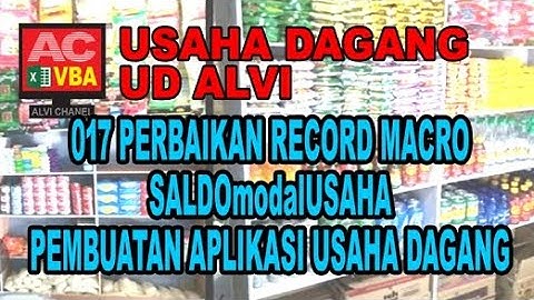 017 Perbaikan Record Macro SaldoModalUsaha VBA Excel Pembuatan Aplikasi Aplikasi Usaha Dagang