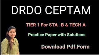 DRDO CEPTAM 10 TIER 1 Practice Paper With Solutions  Download now #drdoceptam10#DRDOCEPTAMTIER1 screenshot 2