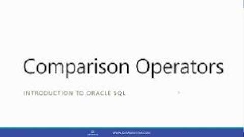 Using Comparison Operator in SQL