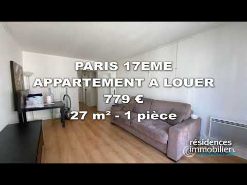 PARIS 17ÈME - APPARTEMENT A LOUER - 779 € - 27 m² - 1 pièce(s)