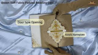 Brown Soft Fabric Padded Wedding Card - KPR23910 screenshot 4