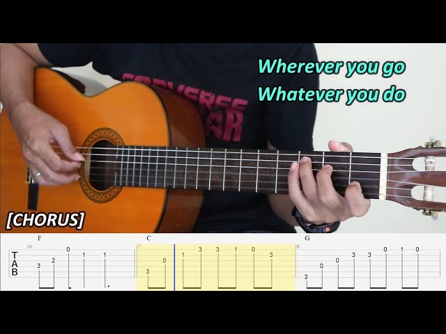 Right Here Waiting - Richard Marx - Fingerstyle Guitar Tutorial TAB + Chords + Lyrics class=