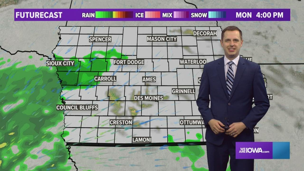 Iowa Weather Update: Widespread rain tonight, again on Thursday