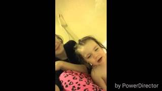 Sophia driving a train... In the bathtub
