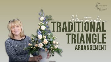 How to Craft a Classic Triangle Floral Arrangement 💐Step-by-Step Tutorial with Roses and Delphiniums