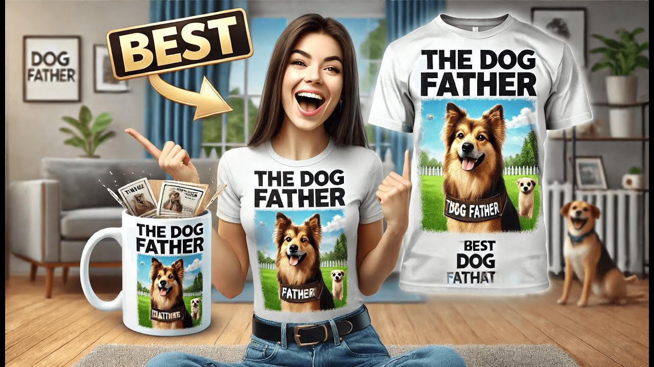 🐕 Ann Arbor T-shirt Co. The Dogfather | Dog Father Dad Owner Funny T-Shirt | Best the Dog Father 🐾