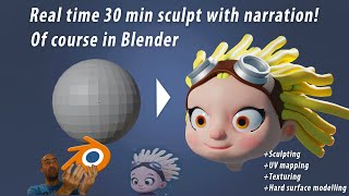 Realtime 30 Minutes Cartoon Head In Blender With Uvs And Texturing