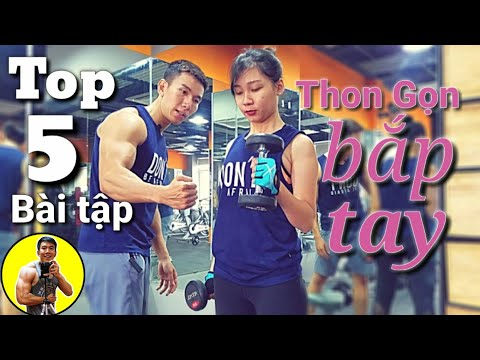 Video Top 5 bài tập Thon Gọn Bắp Tay cho Nữ với tạ đơn | HLV... - youtube