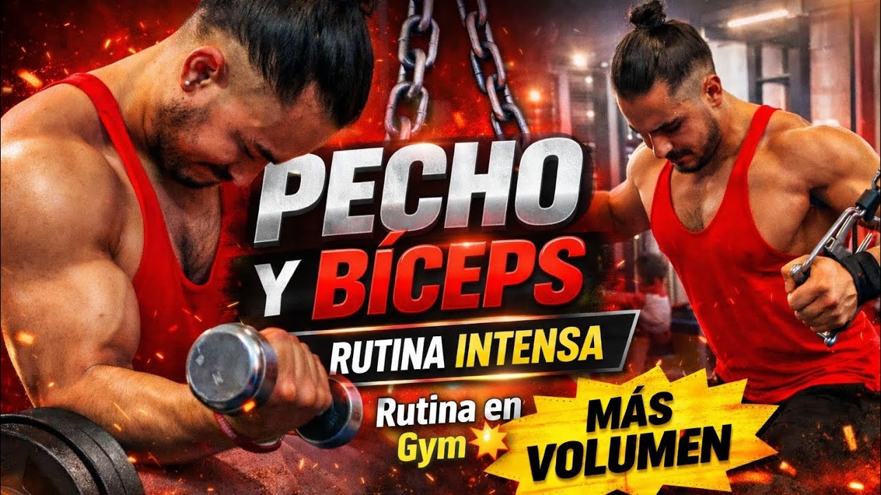 🔥 PECHO y BÍCEPS en GYM 💪🔥 | Rutina Intensa para Más Volumen - YouTube