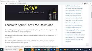 How to Download and Install Ecosmith Script Font Free Download in Adobe Photoshop