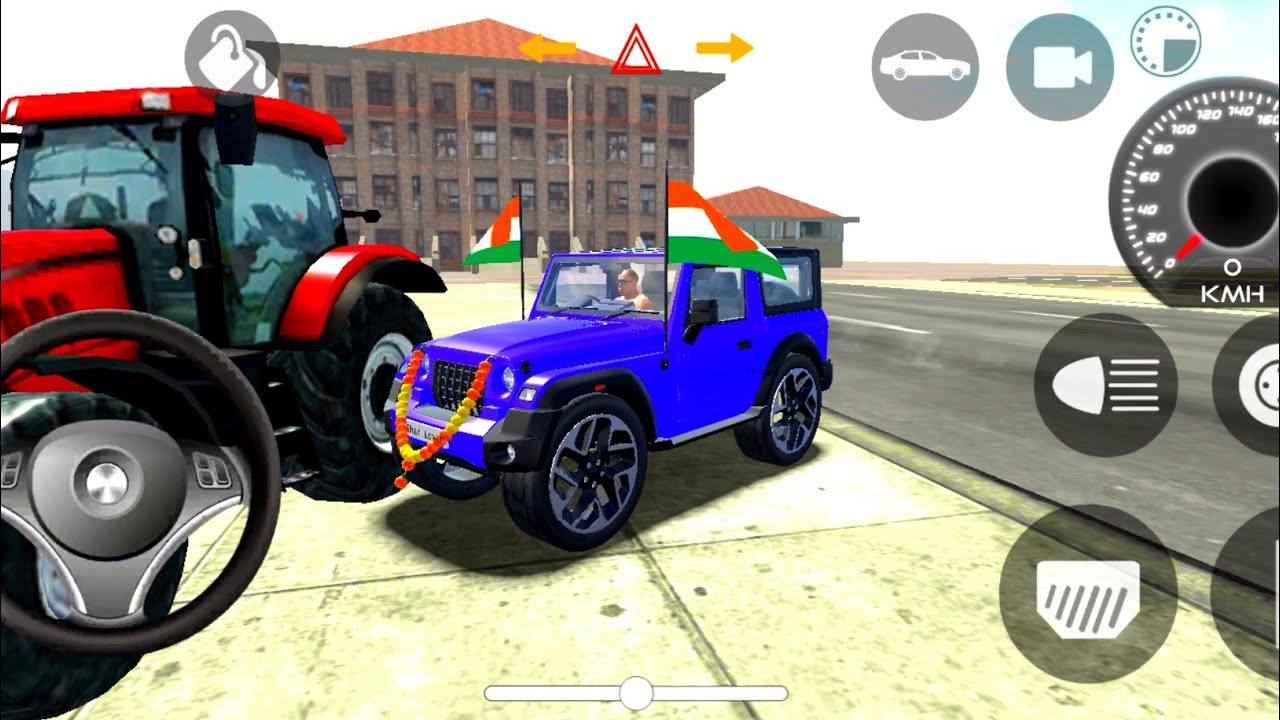 Extreme Modified Blue Mahindra Thar💙Realistic Indian Car Simulator Offroad Driving &Android Gameplay