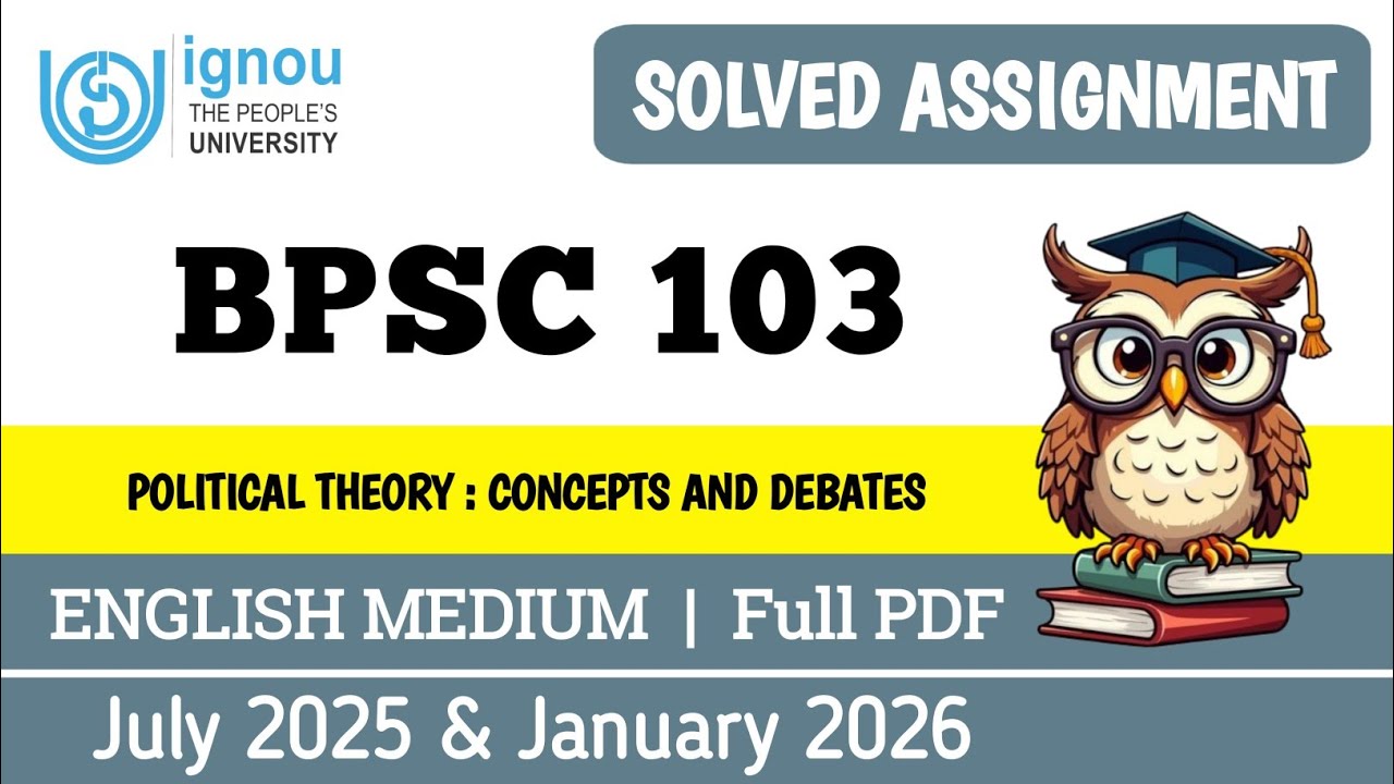 BPSC 103 solved assignment 2025-26 in English | bpsc 103 solved assignment 2026 | ignou bpsc 103