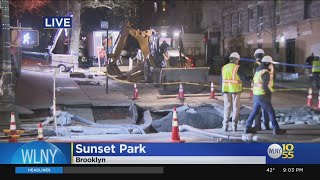 Repairs Continue Following Water Main Break In Brooklyn