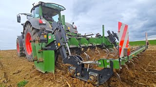 Fendt 826 Vario Grip Mit Bidell - Eberhardt Tiefengrubber Beim Stoppelacker Bearbeiten1