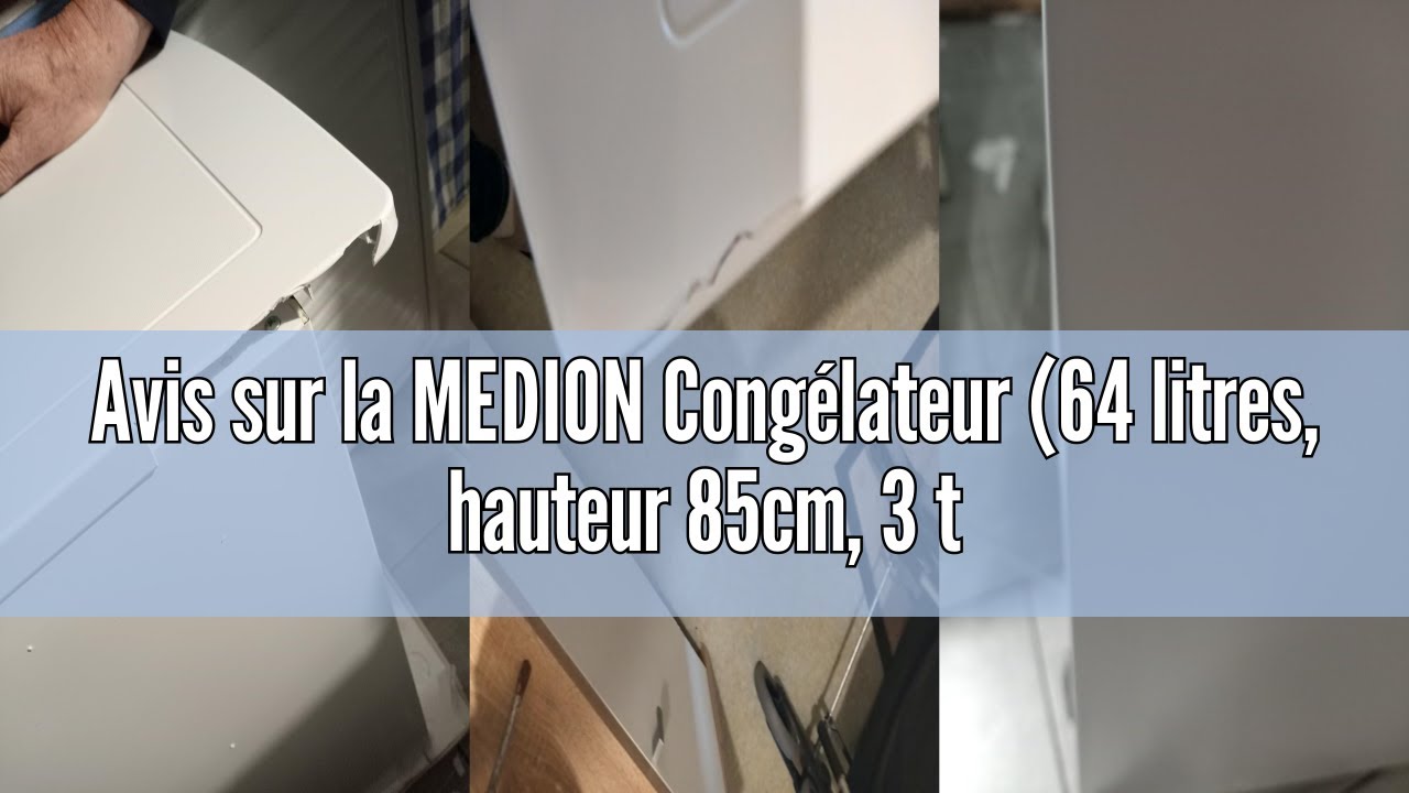 Avis sur la MEDION Congélateur (64 litres, hauteur 85cm, 3 tiroirs transparents, charnière de porte
