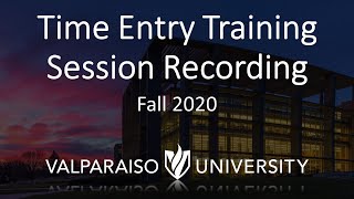 Time Entry Training Session Recording