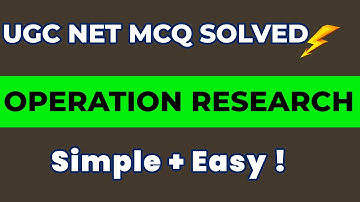 Operation Research MCQ | UGC NET Computer science