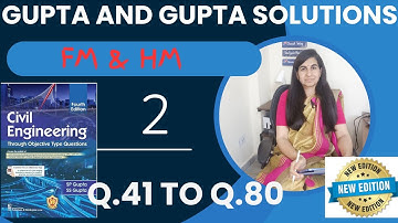 Gupta and Gupta Fluid Mechanics  and Hydraulic Machine  Solutions Q.41 to Q.80 #guptaandgupta