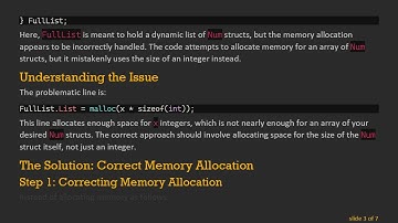 Understanding C Nested Structs with Lists: Fixing Memory Allocation Issues