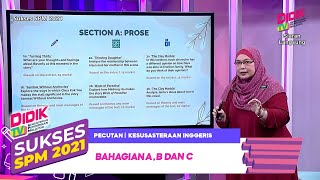 Sukses SPM (2021) - Pecutan | Kesusasteraan Inggeris: Bahagian A,B Dan C