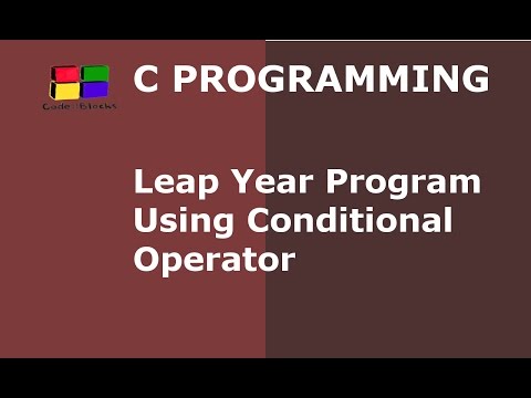 C Program to Check Whether Year is Leap or Not Using Conditional Operator | Hindi