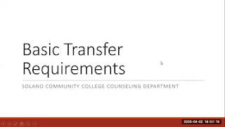 Basic Transfer Requirements Profile