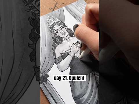 DAY 21 Opulent Fantasyart Illustrationnation Artistsonyoutube Inktober2025 