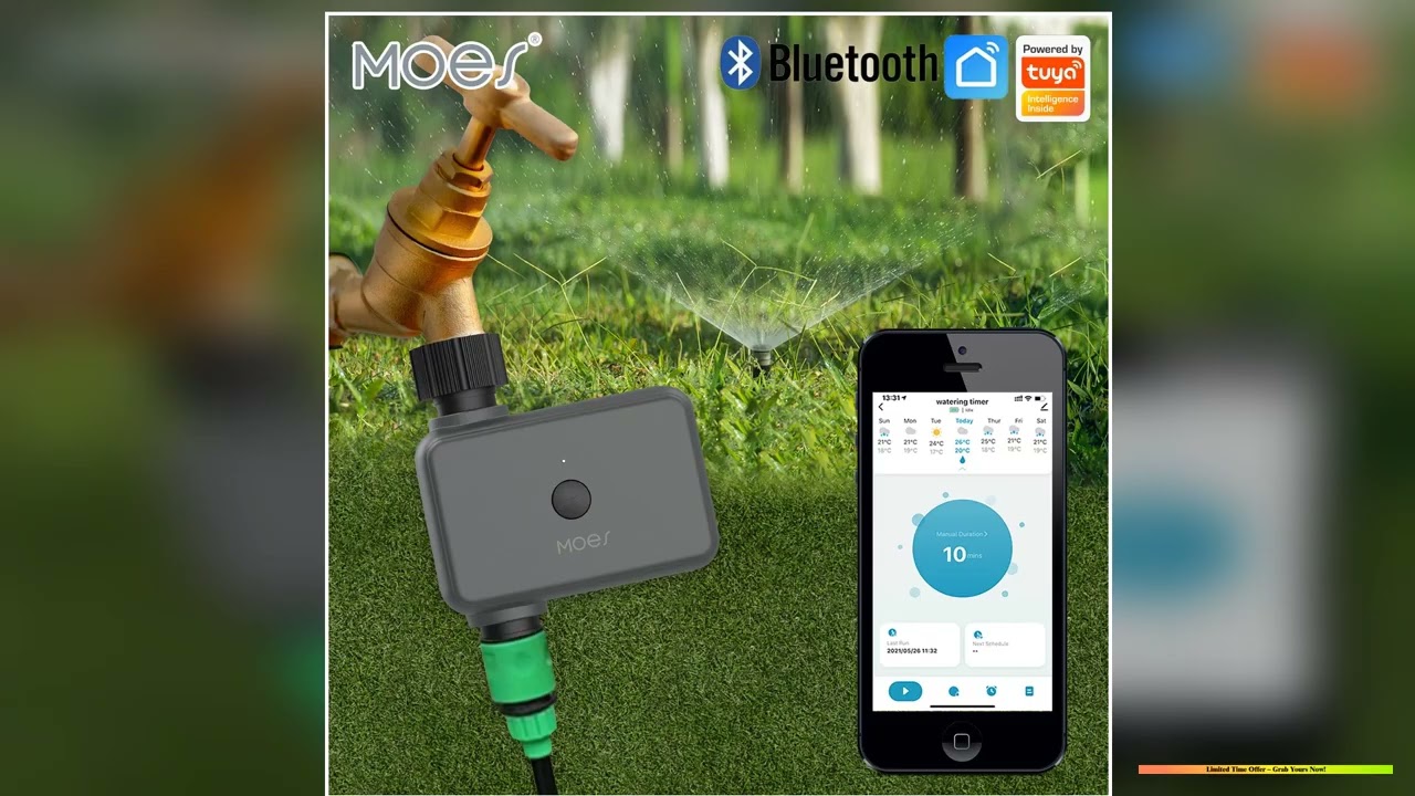 MOES Smart Tuya Bluetooth Garden Water Timers Rain Delay Programmable Automatic Irrigation Timer