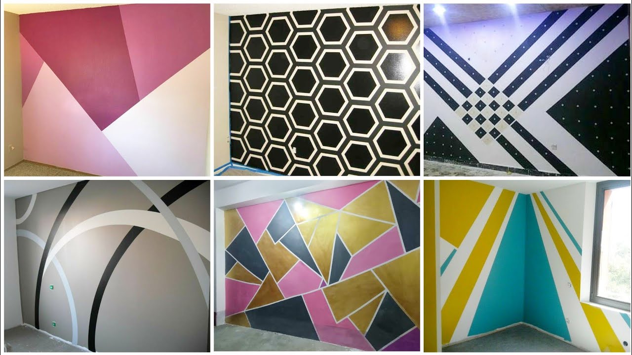 Geometric Wall Paint Designs and Pattern with tape for Accent Wall