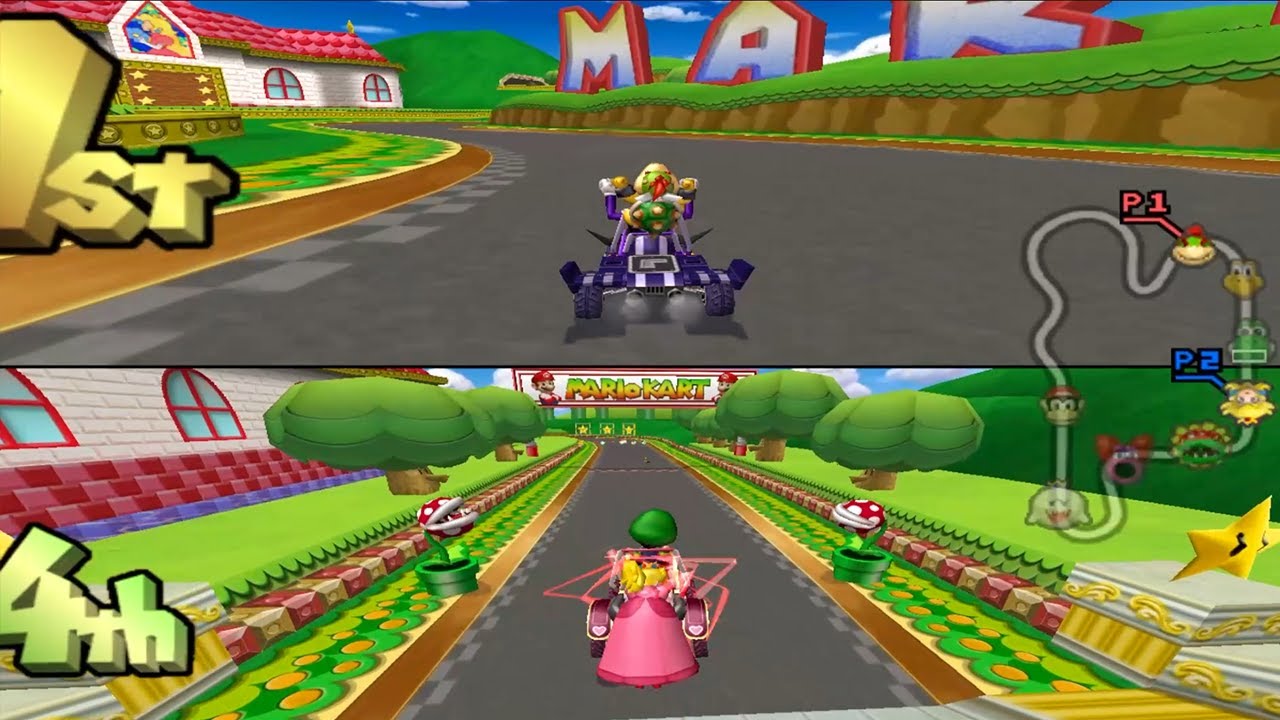 Mario Kart Double Dash Reverse - Bowser Jr. Vs. Baby Luigi (2 Players Split Screen)