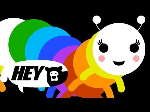 Hey Bear Sensory - Rainbow Caterpillar - High contrast video with music