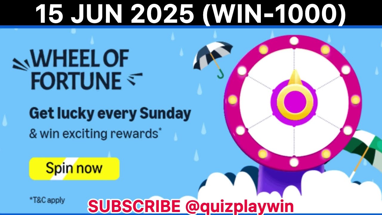 Amazon wheel of fortune quiz answer 15 Jun 2025 🔥 win rewards | 