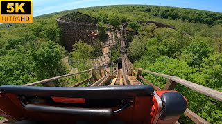 The Beast POV 5K 60fps RE-TRACK 2022 Infamous Wooden Roller Coaster Kings Island Mason, OH