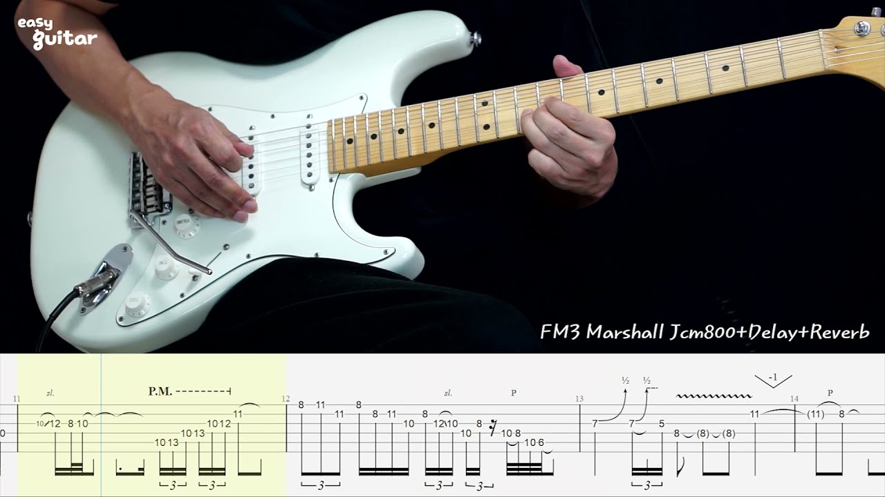 Skid Row Wasted Time Guitar Solo Lesson With Tab(Slow Tempo) YouTube