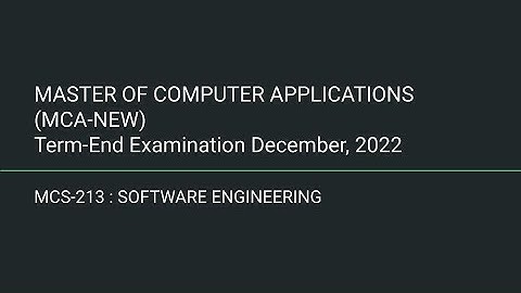 MCS 213 | SOFTWARE ENGINEERING | Solution of question paper December 2022 | IGNOU
