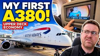 My FIRST A380 Flight! British Airways Upper Deck Economy | Miami to London