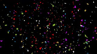 Happy Birthday Confetti Center Explosion Black Screen Video Background HD