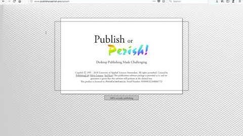 Publish or Perish! Video Documentation