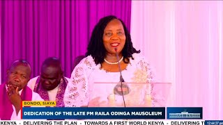 Mama Ida Odinga FULL SPEECH at Raila Mausoleum commissioning Infront of Pres.Ruto,Kang'o Ka Jaramogi