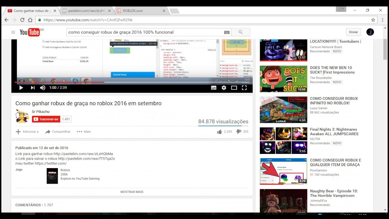 Como Ganhar Robux De Graca No Roblox 100 Funcional Youtube - como ganhar robux sem pastebin