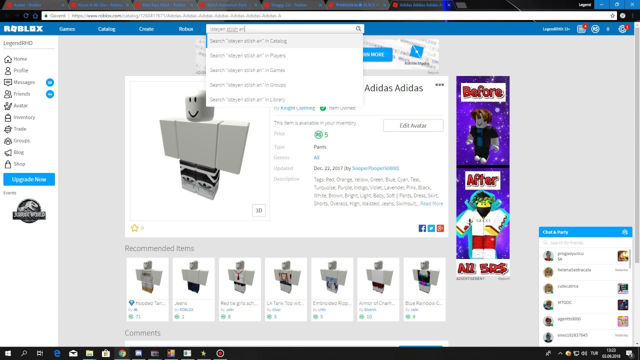 ROBLOX 220 VE 310 ROBUXA KARAKTER YAPMA[YAKLAŞIK 10 15 20 TL] - YouTube