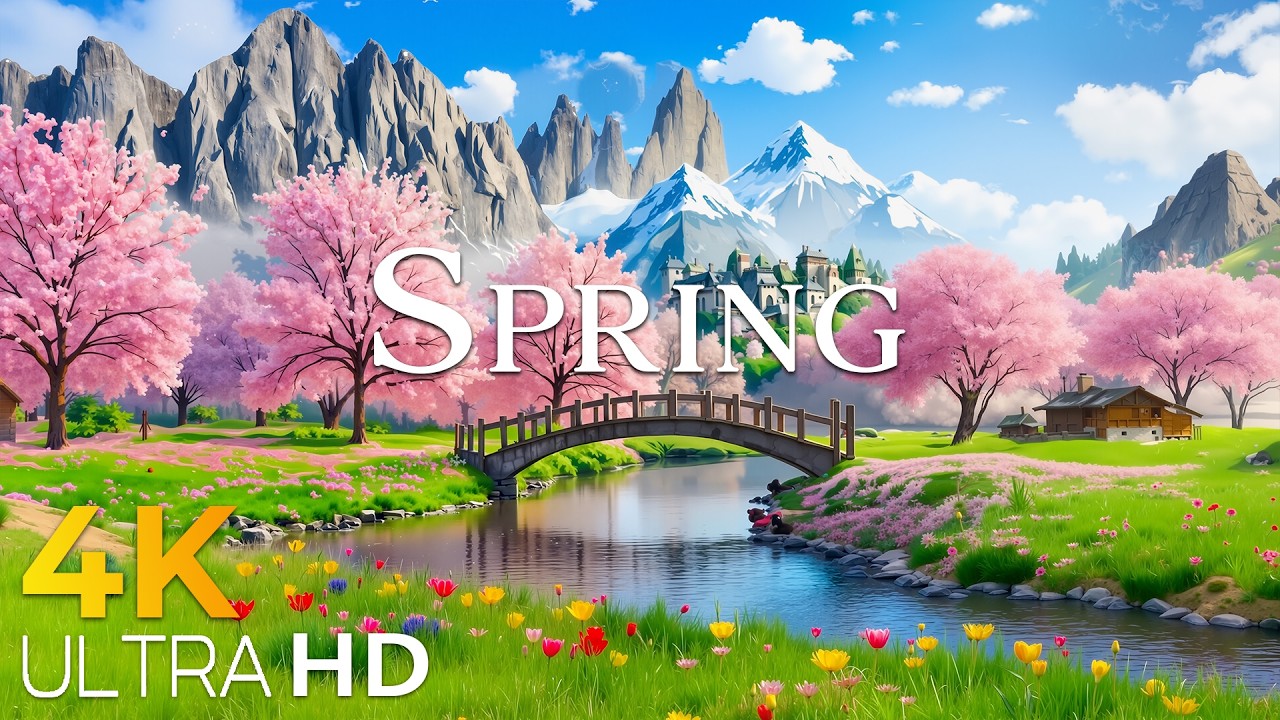 Spring in the Swiss Alps 4K • Emerald Valleys & Snow-Capped Peaks | Peaceful Nature Film