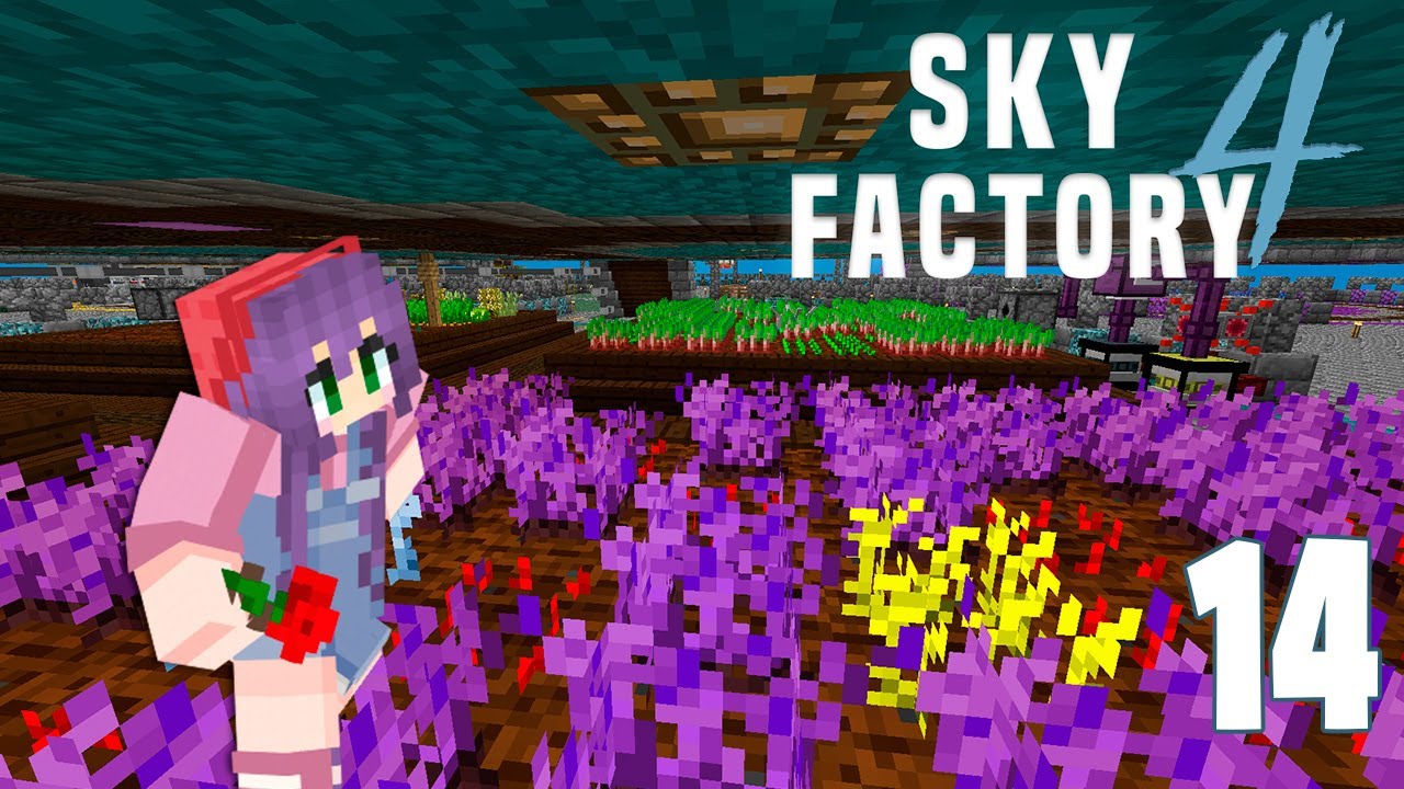 Zona de cultivos con Harvester y Culinary Generator Sky Factory 4 Ep