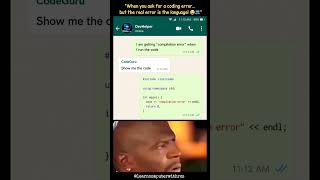 😂 The Real Reason Behind the Compilation Error#coding #memes #shorts#funny@LearnComputerWithRCS