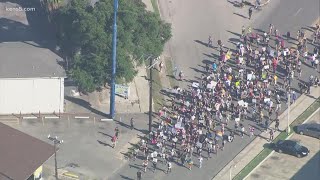 San Antonio LGBTQ+ community marches from courthouse to Crockett Park for Black Lives Matter vigil