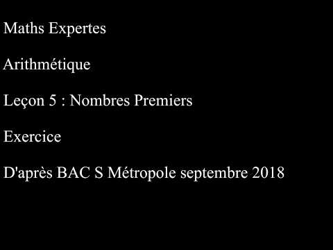 Maths Expertes Arithmétique 5 Métropole Septembre 2018 Nombres Parfaits