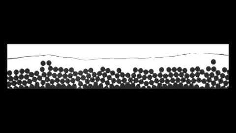 Two-dimensional motion of a set of particles in a free surface flow with image processing