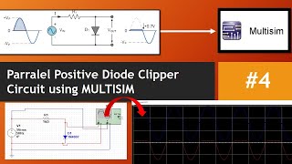 #4 Diode Clipper || Positive Clipper Circuit || Parallel Clipper Circuit using Multsim