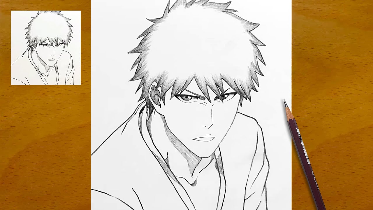 How to Draw Ichigo Kurosaki Step by Step || Bleach Anime Sketch || Easy Drawing Idea