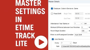 How to Configure Master Settings in eTime Track Lite | Attendance Software Tutorial #2